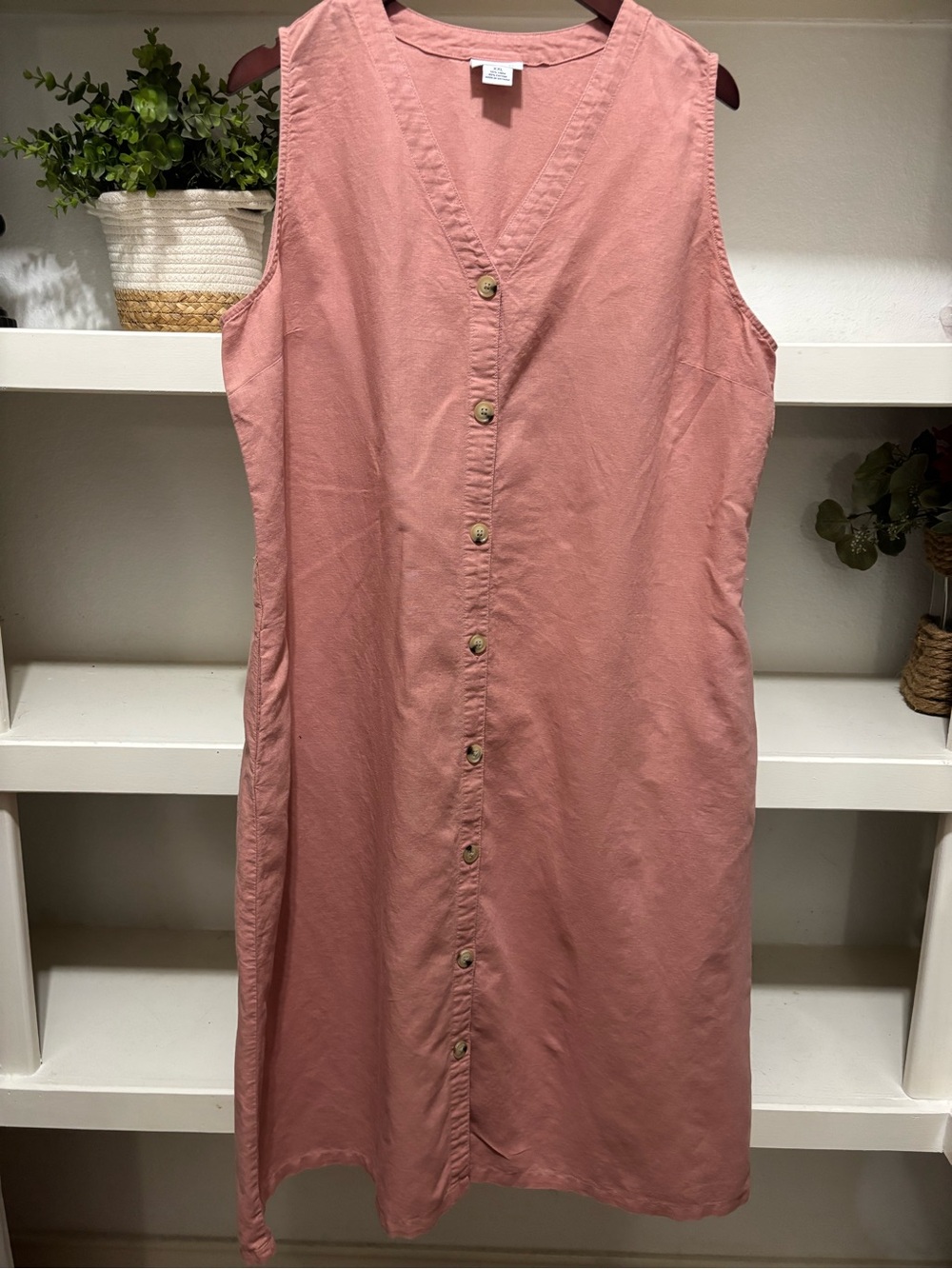 Liz Claiborne Sleeveless Button-Front Rosewood Dress